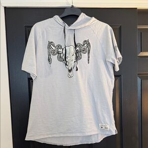 Under Armour Light Gray Graphic Short Sleeve Hooded Tee